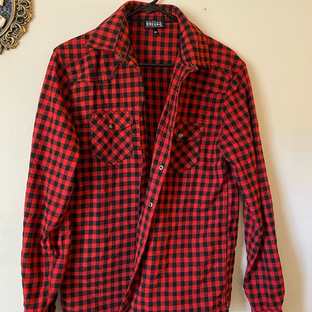 Sourpuss Kustom Kreeps Red/Black Checkered Flannel